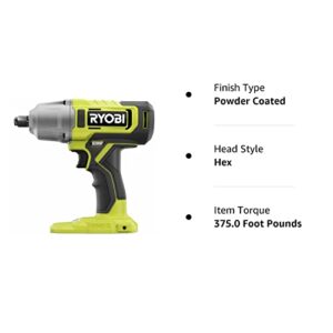 Ryobi PCL265 18V ONE+ Cordless 1/2 in. Impact Wrench (TOOL ONLY- Battery and Charger NOT included)