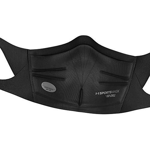 Under Armour Adult Sports Mask , Black (002)/Silver Chrome, Small/Medium