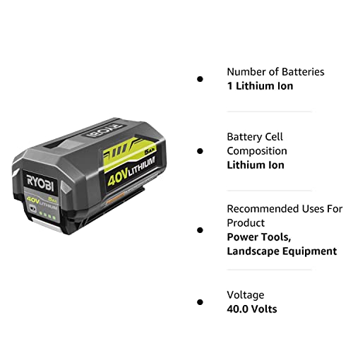 Ryobi OP4050A 40-Volt Lithium-Ion 5 Ah High Capacity Battery