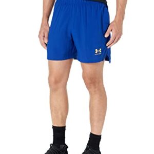 Under Armour Men's Standard Accelerate Shorts, (456) Bauhaus Blue / / Orange Shock, Small