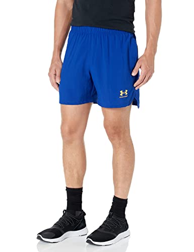 Under Armour Men's Standard Accelerate Shorts, (456) Bauhaus Blue / / Orange Shock, Small