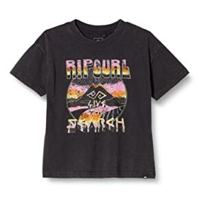 Rip Curl Girl's Sunrays Oversize Tee (Big Kids) Washed Black 8 (Big Kids)