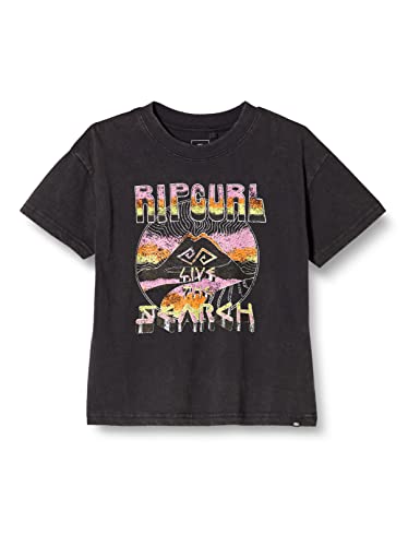 Rip Curl Girl's Sunrays Oversize Tee (Big Kids) Washed Black 8 (Big Kids)