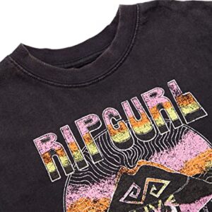 Rip Curl Girl's Sunrays Oversize Tee (Big Kids) Washed Black 8 (Big Kids)