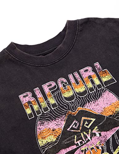 Rip Curl Girl's Sunrays Oversize Tee (Big Kids) Washed Black 8 (Big Kids)