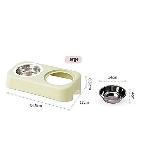 FUUIE Bowls for Food and Water Double-Layer Pet Bowl Cat Food Feeder Stainless Steel Pet Feeder Feeder Easy to Clean Cat Food Small Pet Supplies (Color : Blue, Size : Large)