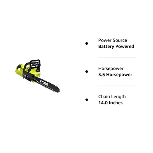 RYOBI 40-Volt HP Brushless 14 in. Electric Cordless Chainsaw (Tool Only) RY405010 (Bulk Packaged), black,yellow