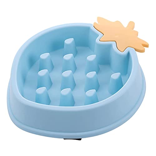 FUUIE Bowls for Food and Water Slow-Eating Pet Bowl Anti-swallowing Anti-Skid Pet Bowl (Color : Blue)