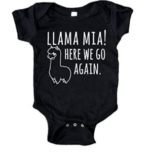 Sunray Clothing Llama Mia Here We Go Again Baby Boy Girl Onesie Gray