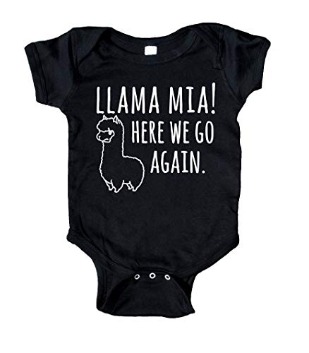 Sunray Clothing Llama Mia Here We Go Again Baby Boy Girl Onesie Gray