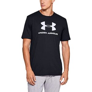 under armour mens sportstyle logo short-sleeve t-shirt , black (001)/white , xx-large