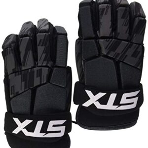 STX Lacrosse Stallion 75 Gloves, Black, Medium, Pair