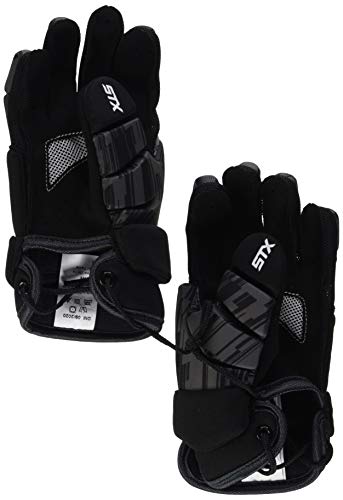 STX Lacrosse Stallion 75 Gloves, Black, Medium, Pair