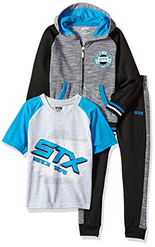 STX Toddler Boys' 3 Piece Hoodie, Tee, and Jogger Set, SK04-Black, 3T