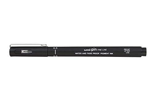 UNI-BALL PIN DRAWING PEN FINELINER ULTRA FINE LINE MARKER 0.5mm BLACK Ink - [Pack of 3]