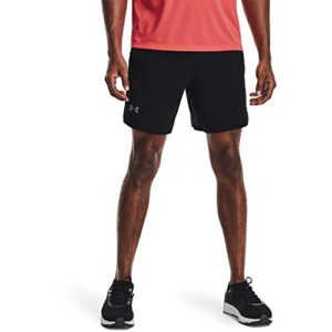 under armour mens launch run 7-inch shorts , black/reflective , large