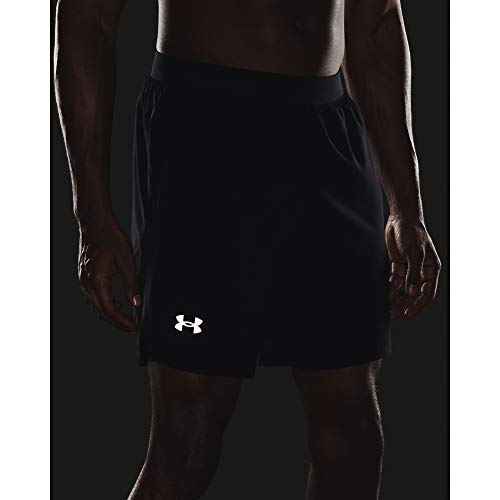 Under Armour mens Launch Run 7-inch Shorts , Black/Reflective , Large