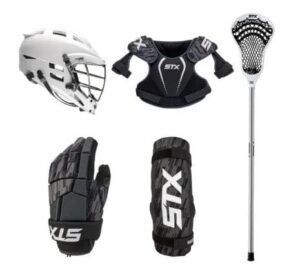 stx stallion 75 5-piece lacrosse starter set (cs-r or rival jr helmet)