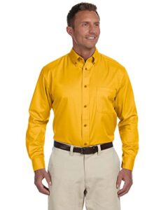 harriton men’s easy blend long-sleeve twill shirt, 2xl, sunray yellow