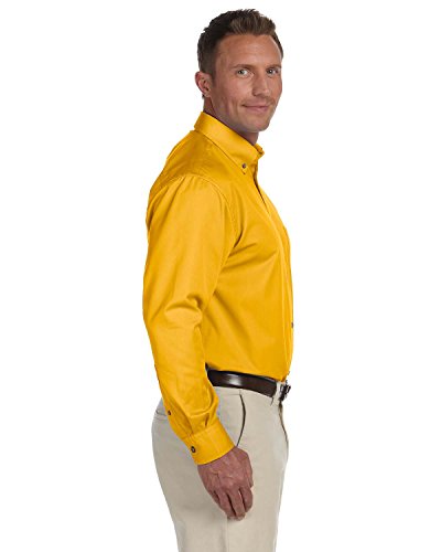 Harriton Men's Easy Blend Long-Sleeve Twill Shirt, 2XL, Sunray Yellow