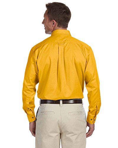 Harriton Men's Easy Blend Long-Sleeve Twill Shirt, 2XL, Sunray Yellow