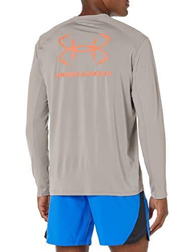 Under Armour Men's Standard Iso-Chill Hook T-Shirt, (294) Pewter / / Papaya, Medium