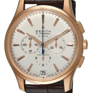 Zenith Men's 18.2110.400/01.c498 El Primero 36'000 VPH Rose-Gold Silver Sunray Chronograph Dial Watch