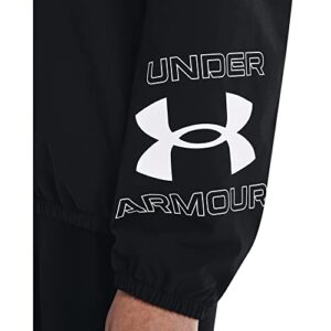 Under Armour Women's Standard Woven Graphic Long Sleeve Crew, (001) Black / / White, Large