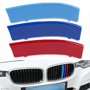 macarlon m-colored stripe grille insert trims compatible with 2013-2018 bmw f30 3 series 316i 318i 320i 328d 328i 335i 340i kidney grill with 11-slat (not fit 8-slat)