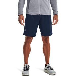 under armour mens tech graphic shorts , academy blue (409)/steel , x-large tall