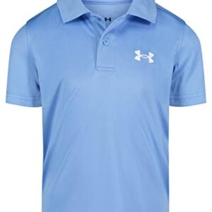 Under Armour Boys' Short Sleeve UA Match Polo Collared Shirt, Chest Logo, Soft & Comfortable, Carolina Blue