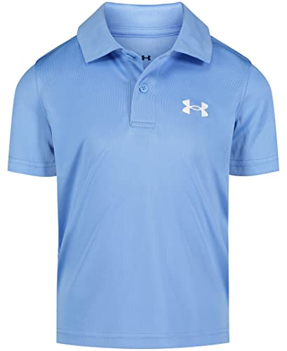 Under Armour Boys' Short Sleeve UA Match Polo Collared Shirt, Chest Logo, Soft & Comfortable, Carolina Blue