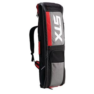 stx field hockey passport travel bag, black/red