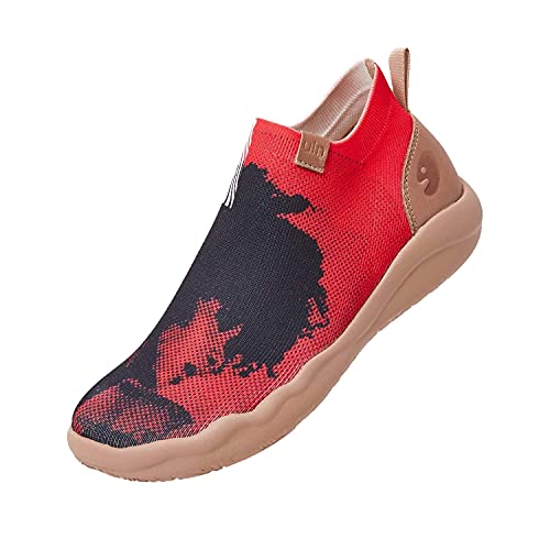 UIN Women's Walking Shoes High Top Knitted Boots Casual Lightweight Comfort Fashion Sneaker Shine in Night (8.5)