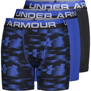 under armour boys 3 pk ua blur performance boxer underwear, ultra blue f192, large us