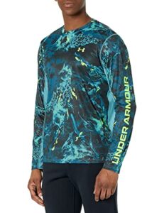 under armour men’s standard iso-chill shore break camo t-shirt, (400) still water / / lime surge, x-large