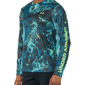 Under Armour Men's Standard Iso-Chill Shore Break Camo T-Shirt, (400) Still Water / / Lime Surge, X-Large