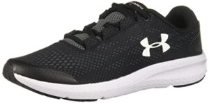 under armour womens charged pursuit 2 running shoe, black/white, 7.5 us