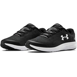 Under Armour womens Charged Pursuit 2 Running Shoe, Black/White, 7.5 US