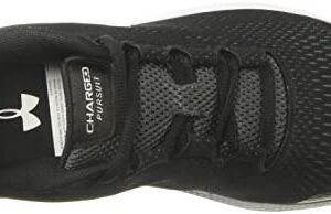 Under Armour womens Charged Pursuit 2 Running Shoe, Black/White, 7.5 US