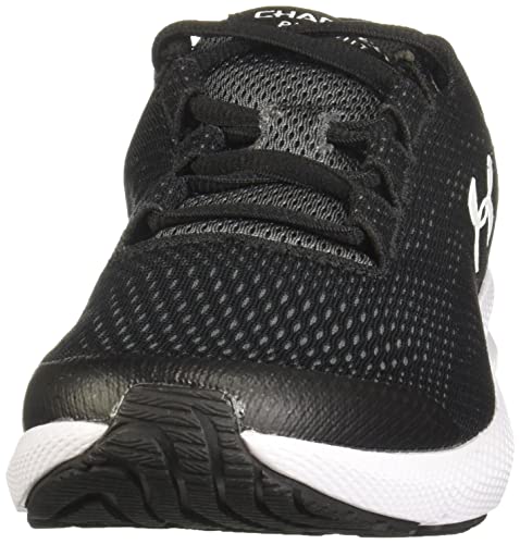 Under Armour womens Charged Pursuit 2 Running Shoe, Black/White, 7.5 US