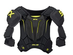 stx stallion 300 senior ice hockey shoulder pad, black/yellow, large