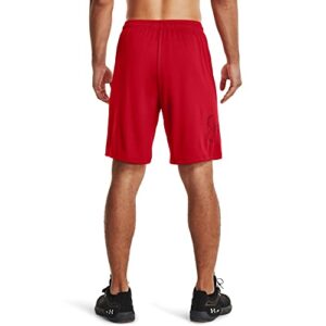 Under Armour mens Tech Graphic Shorts , Red (601)/Black , X-Large