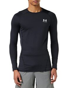 under armour mens coldgear armour fitted crew , black (001)/white , large
