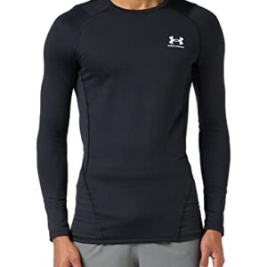 Under Armour mens ColdGear Armour Fitted Crew , Black (001)/White , Large