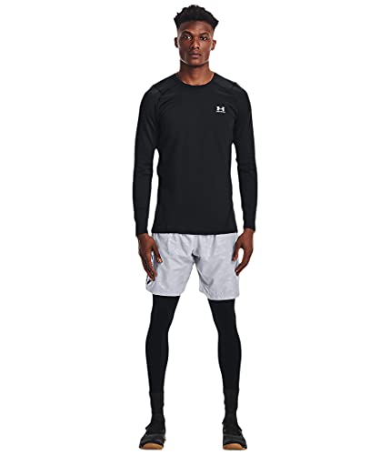 Under Armour mens ColdGear Armour Fitted Crew , Black (001)/White , Large