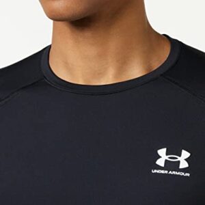 Under Armour mens ColdGear Armour Fitted Crew , Black (001)/White , Large