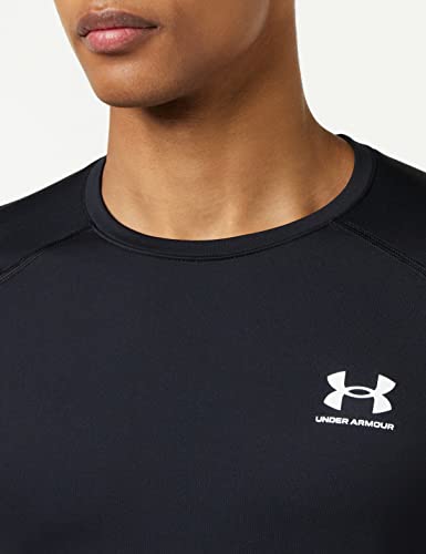 Under Armour mens ColdGear Armour Fitted Crew , Black (001)/White , Large