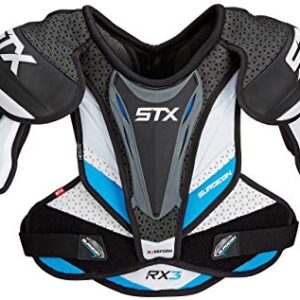 STX Ice Hockey Surgeon RX3 Senior Shoulder Pad, Small, White/Blue