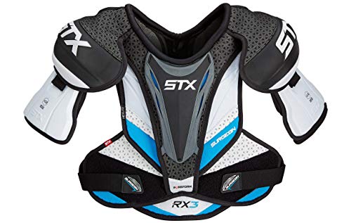 STX Ice Hockey Surgeon RX3 Senior Shoulder Pad, Small, White/Blue